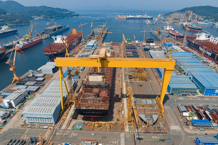 Hanwha Ocean's dockyard in Geoje Island, South Gyeongsang Province