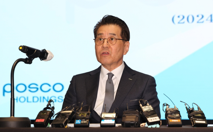 POSCO Holdings Chairman and CEO Chang In-hwa at a press conference in Seoul on March 21, 2024
