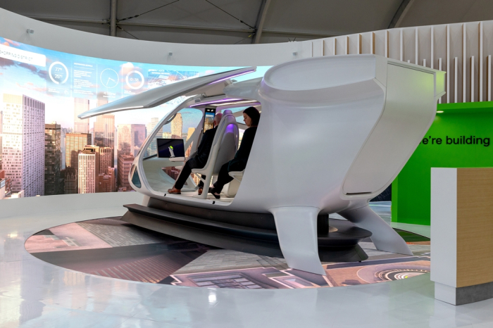 Hyundai Motor's UAM affiliate Supernal showcased the concept model of its electric vehicle take-off and landing (eVTOL) aircraft in 2023