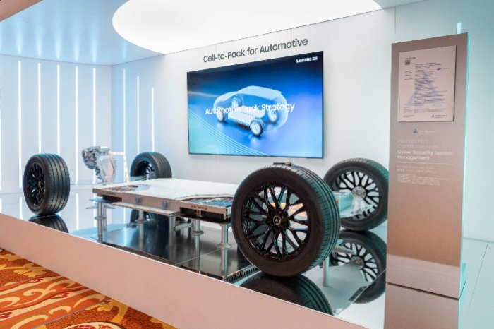 Samsung　SDI's　battery　cell　displayed　at　CES　2025　(Courtesy　of　Samsung　SDI) 