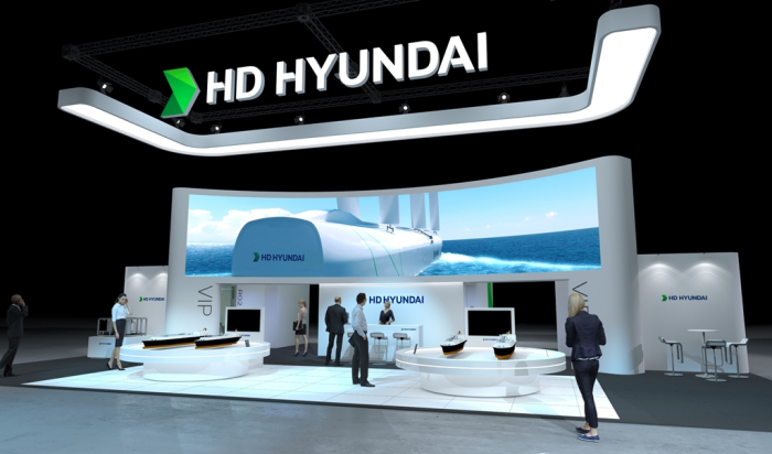 HD Hyundai's booth at Gastech 2023 in Singapore