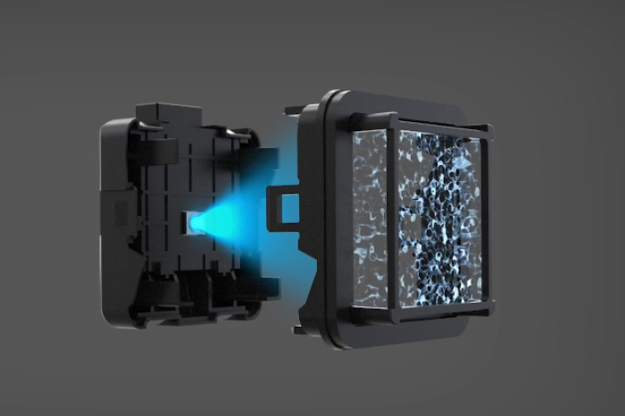 A visible light emitting diode photocatalysis module developed by Hanon Systems