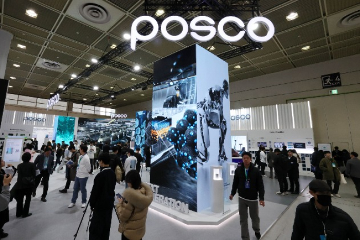 POSCO's exhibition booth at Interbattery 2025 in March (Courtesy of News1)