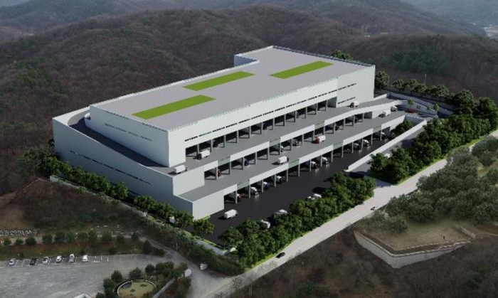 Aerial　view　rendering　of　the　logistics　center　promoted　by　the　Wide　Creek　Asset　Management-Warburg　Pincus　joint　venture,　designed　by　Archion　Architects　(Courtesy　of　Warbug　Pincus)