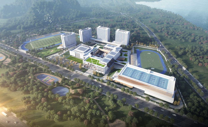 Planned design for Wycombe Abbey's first Korean campus in Incheon's Midan City on Yeongjong Island (Courtesy of IFEZ)