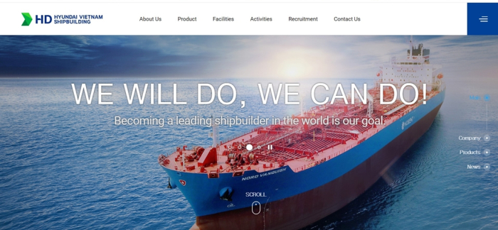 HD　Hyundai　Vietnam　Shipbuilding　(Screenshot　captured　from　its　website)