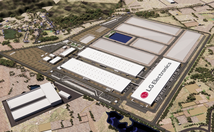 A rendered image of LG Electronics’ envisioned new home appliance plant in Sri City, India (Courtesy of LG)