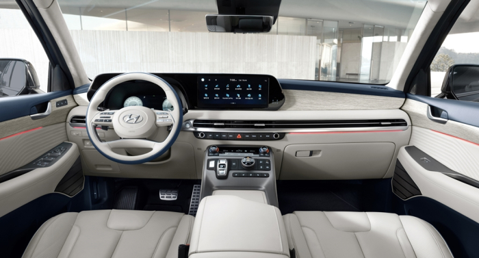 Interior of the Hyundai Palisade SUV 2023