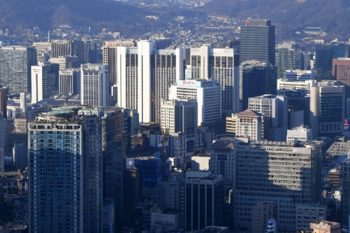 Central business district in downtown Seoul