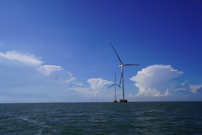 Wind turbines in the TPD offshore wind farm in Tien Giang Province, Vietnam (Courtesy of SK Innovation E&S)