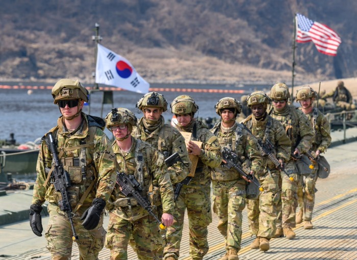 US Army soldiers participate in a recent exercise with South Korean troops in Yeoncheon (Photo: Kim Jae-Hwan/Zuma Press)