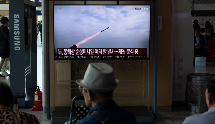 A news report in Seoul on Thursday after North Korea launched cruise missiles into the East Sea (Photo: JEON heon-kyun/epa-efe/Shutterstock)