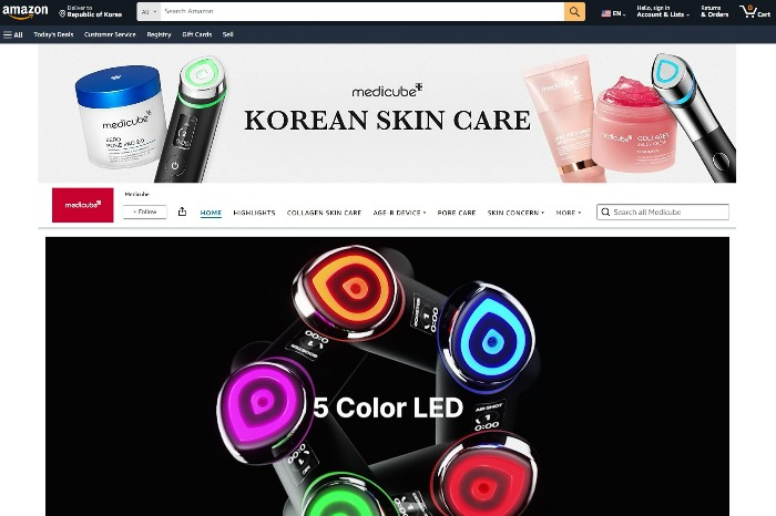 Amazon.com page selling a Korean beauty device 