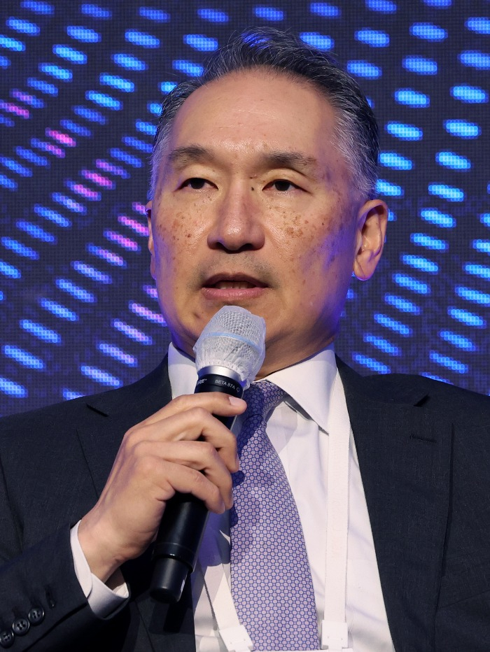 Summit Partners CEO Peter Chung speaks at a panel session during ASK 2025 in Seoul on May 21, 2025