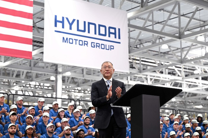 Hyundai Motor Group Chairman Chung Euisun visited Hyundai Motor Group Metaplant America in the US state of Georgia in March 2025 (Courtesy of Hyundai Motor Group) 
