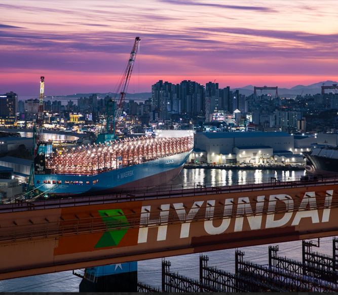HD Hyundai Heavy's shipyard in Ulsan (Courtesy of HD Hyundai)