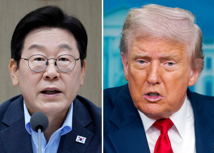 South Korean President Lee Jae Myung (left) and US President Donald Trump