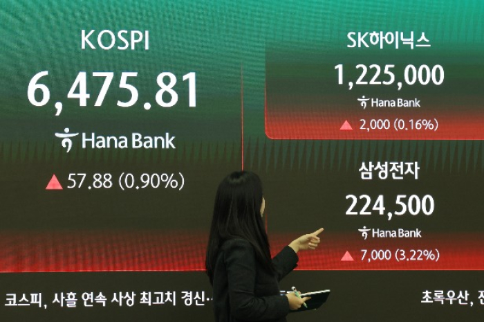 Samsung Electronics closes up 2.3%, and SK Hynix jumps 5.7% n April 26, 2026 (Courtesy of Yonhap)
